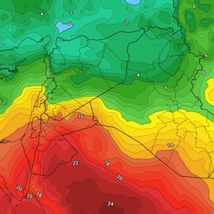 الأردن | مُنخفض خماسيني عميق يؤثر على المملكة الأحد مُرفق بتقلبات جوية حادة 