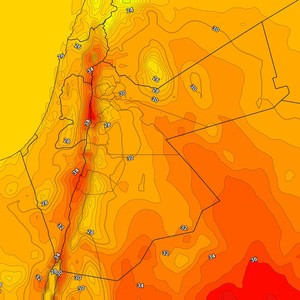 الأردن | بدء تأثر المملكة بامتداد مُنخفض البحر الأحمر وارتفاع واضح على درجات الحرارة الخميس     