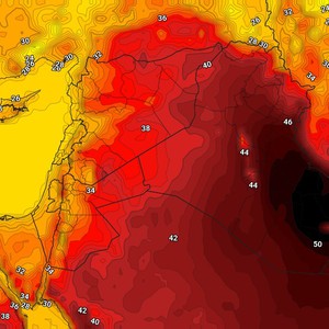 العراق | الحرارة تتجاوز ال50 مئوية جنوباً من جديد يوم الاثنين 