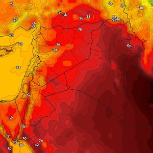 العراق | استمرار للطقس شديد الحرارة مع نشاط للرياح المثيرة للغُبار الثلاثاء   