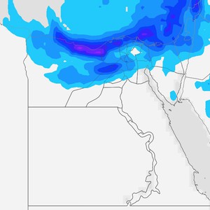 مصر | فرص الأمطار مُستمرة الجمعة وتزايد تأثير كتلة هوائية باردة نسبياً ورطبة السبت مع هطول الأمطار الغزيرة على هذه المناطق