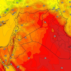 العراق | استمرار درجات الحرارة دون مُعدلاتها مع نشاط في سرعة الرياح  الأربعاء