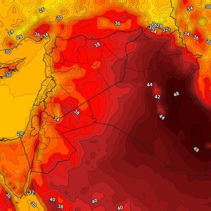 العراق | درجات الحرارة تلامس ال50 درجة مئوية في بعض احياء العاصمة بغداد الثلاثاء