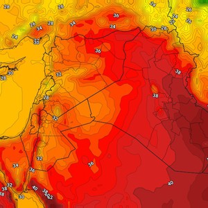 العراق | انخفاض على درجات الحرارة مع استمرار هبوب الرياح الشمالية الغربية نشطة السرعة المسببة للموجات الغُبارية الخميس     
