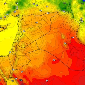 Iraq | An increase in temperatures on Tuesday and the continuation of dusty conditions at varying rates, especially in the southern regions