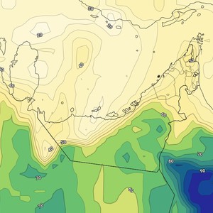 الإمارات | إستمرار فرص هطول الأمطار الرعدية على اجزاء من المرتفعات الشرقية والمناطق الداخلية 