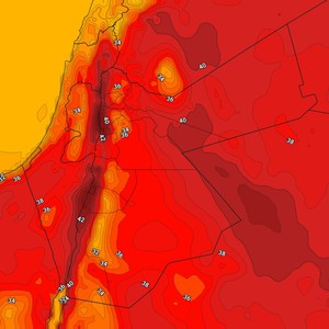 الأردن | بدء تأثر المملكة بالكتلة الهوائية الحارة الثلاثاء وارتفاع إضافي على درجات الحرارة  