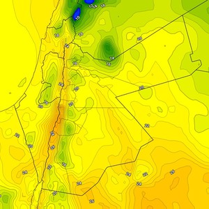 الاردن | إنتشار السُحب المتوسطة والعالية مع هبوب الرياح الجنوبية الشرقية الثلاثاء