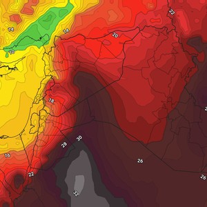 الأردن | ذروة الكتلة الهوائية الحارة اليوم وتراجعها إعتباراً من الأحد  