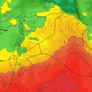 الأردن | انخفاض على درجات الحرارة و أجواء دافئة نسبياً و مُغبرة بعض الشيء يوم الجمعة