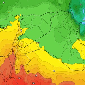 الأردن | منخفض البحر الأحمر يتعمق وتنبيهات من رياح قوية و غبار و مراقبة فرص تشكل حالة من عدم الاستقرار الجوي 