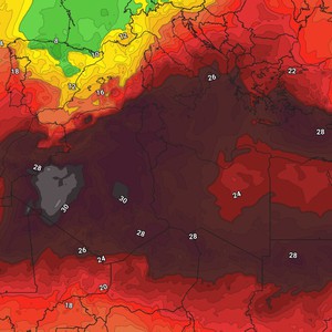  A cold air front will cross southwestern Europe and extend towards the northern Maghreb countries in the coming days.