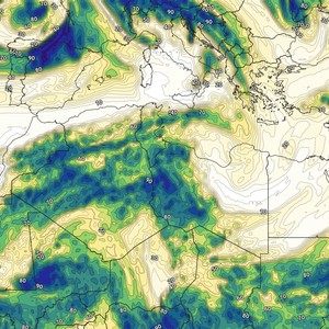 شمال افريقيا | موجة مدارية رطبة تشتد على المغرب والجزائر وليبيا وتونس تتسبب بانتشار واسع للأمطار الرعدية نهاية الأسبوع