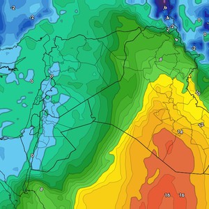 Iraq | A temporary warm air mass on Wednesday, followed by a cold air mass concentrated in the north and west of the country, accompanied by unstable weather conditions in some areas