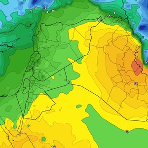 النشرة الأسبوعية للعراق | درجات الحرارة أعلى من مُعدلاتها في المناطق الوسطى والجنوبية مع نشاط للرياح الشمالية الغربية على فترات 