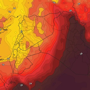 الأردن | كتلة هوائية مُعتدلة الحرارة تؤثر على المملكة الاثنين وفرصة لبعض الأمطار شمالاً   