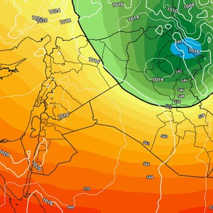 العراق | منخفض جوي وكُتلة هوائية شديدة البرودة غير مُعتاد وصولها الى المنطقة لمثل هذا الوقت تؤثر على شمال البلاد (تطال تأثيراتها العاصمة بغداد)