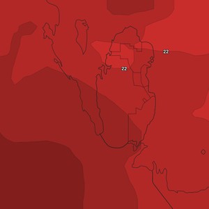 النشرة الأسبوعية للبحرين | طقس حار نسبياً طيلة أيام الأسبوع وفرصة ضعيفة لهطول زخات محلية من الأمطار في القسم الأول
