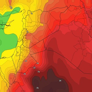 Iraq | A hot air mass affects the country, and the maximum temperatures exceed the mid-thirties in the capital, Baghdad, at the end of the week