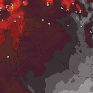 الأردن | تراجع قليل على تأثير الكتلة الهوائية الحارة عن المدن الرئيسية وإشتدادها على مناطق أُخرى خلال نهاية الأسبوع