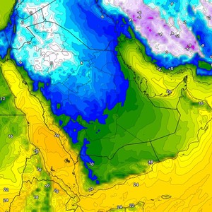 ازدياد تأثير الكتلة الهوائية الباردة وليالي شديدة البرودة شمال المملكة مع فرص للصقيع