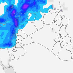 بلاد الشام | منخفض جوي يجلب أمطارًا غزيرة على السواحل وثلوج متوقعة على القمم الشاهقة في سوريا ولبنان منتصف الأسبوع