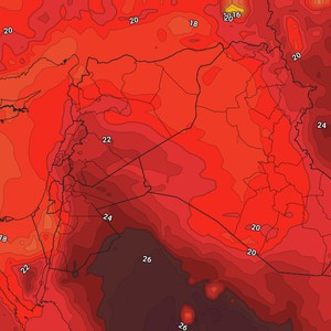 الأردن - نهاية الأسبوع | امتداد لمُنخفض البحر الأحمر مع نشاط للرياح الجنوبية الشرقية  