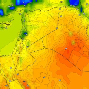 العراق | طقس حار نسبياً وجاف مع اقتراب درجات الحرارة العُظمى من مُنتصف الثلاثينات مئوية في بغداد