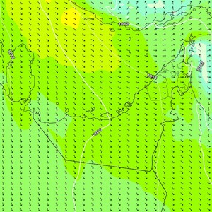 الإمارات - المركز الوطني | طقس مُغبر الأيام القادمة وامواج مضطربة إلى شديدة الاضطراب في الخليج العربي 
