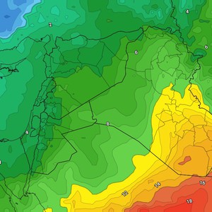 الأردن | مُراقبة كتلة هوائية باردة وتيارات هوائية غربية رطبة مع نهاية الأسبوع 
