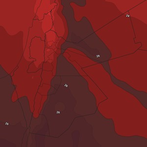 فلسطين | انخفاض اضافي على درجات الحرارة الجمعة وكتلة هوائية حارة نسبياً إلى حارة إعتباراً من السبت
