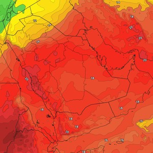 السعودية | كتلة هوائية أكثر برودة تندفع نحو المنطقة الشمالية واستمرار الأجواء المائلة للحرارة في بقية المناطق