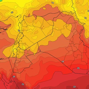 الأردن: كتلة هوائية لطيفة تصل المنطقة وانخفاض درجات الحرارة مطلع الأسبوع