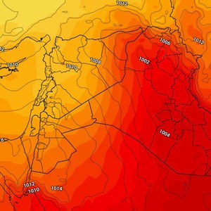 العراق | مُنخفض جوي خماسيني يترافق بكُتلة هوائية حارة ودرجات الحرارة ترتفع إلى مستويات أربعينية في المُدن الرئيسية نهاية الأسبوع
