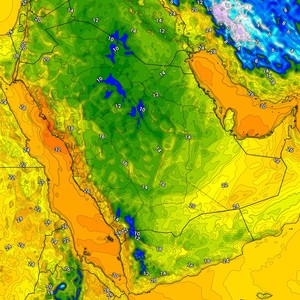 السعودية | استمرار تأثر المملكة بامتداد المرتفع الجوي السيبيري السبت