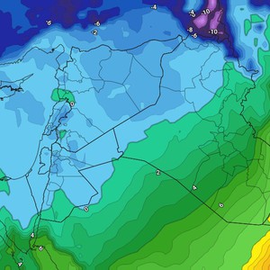 الأردن: منخفض جوي من الدرجة الأولى (الأقل) الخميس متبوع بكتلة هوائية شديدة البرودة وجافة