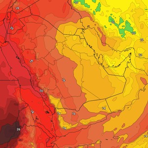 النشرة الأسبوعية لليمن | كتلة هوائية ذات درجات حرارة اقل من المُعتاد تجلب انخفاض على درجات الحرارة واشتداد للرياح الشمالية الشرقية