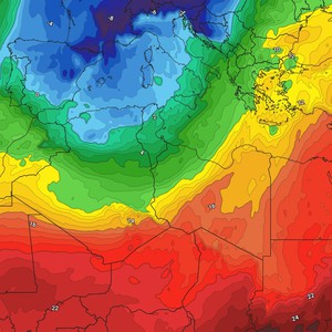 منخفض جوي مصحوب بكتلة هوائية شديدة البرودة وذات أصول قطبية يؤثر على المغرب العربي