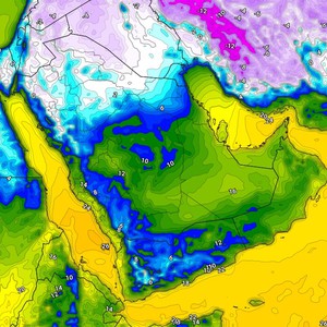 الكويت - نهاية الأسبوع | انخفاض على درجات الحرارة ورياح شديدة البرودة تندفع مع ساعات ليل السبت/الأحد