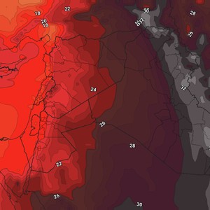 الأردن | انخفاض قليل على درجات الحرارة الخميس والجمعة واستمرار الليالي اللطيفة والرطبة 