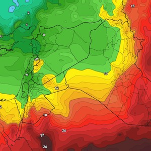 الأردن | انخفاض واضح على درجات الحرارة الاثنين وكتلة هوائية باردة نسبياً تؤثر على المملكة الثلاثاء 