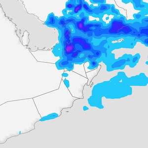 الإمارات - المركز الوطني للأرصاد | امتداد منخفض جوي يرافقه العديد من الظواهر الجوية أبرزها الغُبار والأمطار  