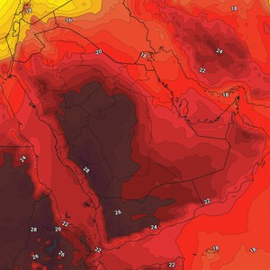 النشرة الأسبوعية لليمن | ارتفاع على درجات الحرارة ورياح نشطة السرعة على مضيق باب المندب وتنبيه من ارتفاع الأمواج     