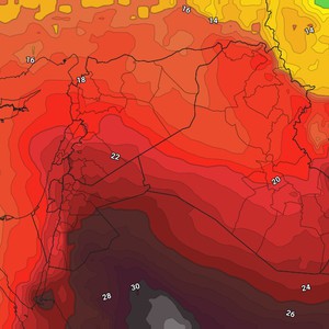 الأردن | كتلة هوائية حارة نسبياً وارتفاع ملموس على درجات الحرارة نهاية الأسبوع     