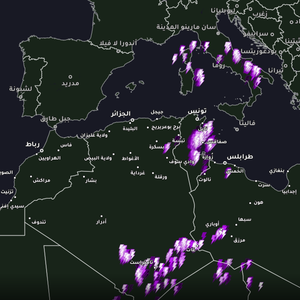 Important - North Africa | Watch the intensity of lightning now in parts of central and eastern Tunisia and the rainy conditions intensify on Thursday (details)