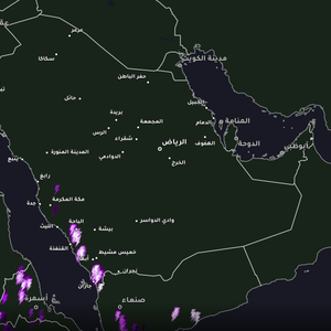 هام - السعودية صور الأقمار ترصد بروق كثيفة جنوب غرب المملكة الآن