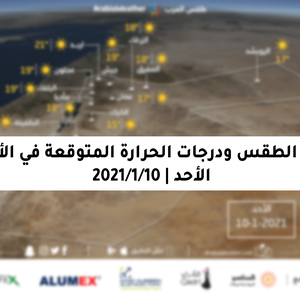 حالة الطقس ودرجات الحرارة المُتوقعة في الأردن يوم الأحد 10-1-2021