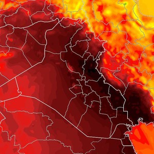 العراق | القبة الحرارية بعيدة عن الأجواء ولكن المناطق الجنوبية والشرقية الأكثر حرارة في الدولة بفعل المنخفض الجوي الحراري