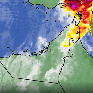UAE: Low pressure system continues to affect the country, bringing rain to wide areas.