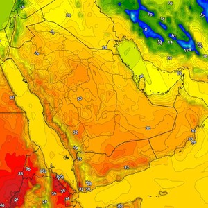 السعودية | ارتفاع  تدريجي على الحرارة خلال النصف الثاني من الاسبوع